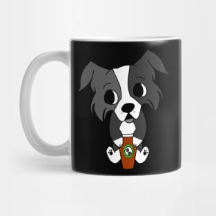 Border Collie herding puppy drinking a cup of americano coffee Mug